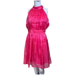 Allyson size Large pink dress sleeveless ties at top around neck
